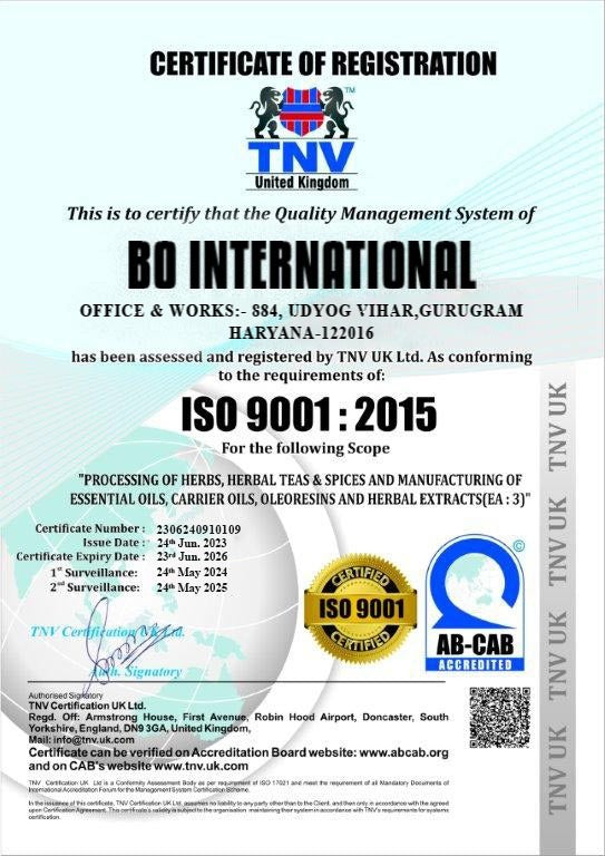 ISO 9001:2015 certificate